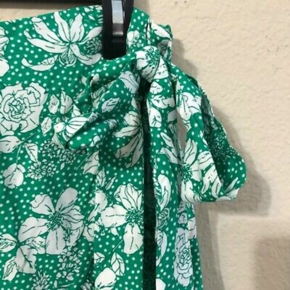 *MIXIT Ladies' Faux Wrap Floral Skirt With Mini Ruffles & Tie Knot Size 2 - Picture 3 of 5